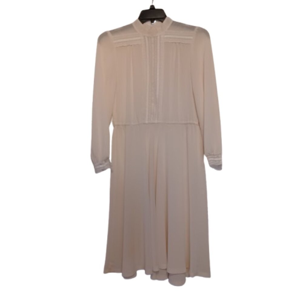 COTTAGECORE Vintage Style Old World High Neck Sheer Victorian Midi Sheath Dress